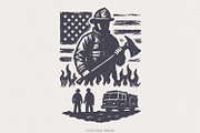Firefighter PNG, American Flag, an Illustration by SharpMarketplace (Thumbnail 1 of 9)