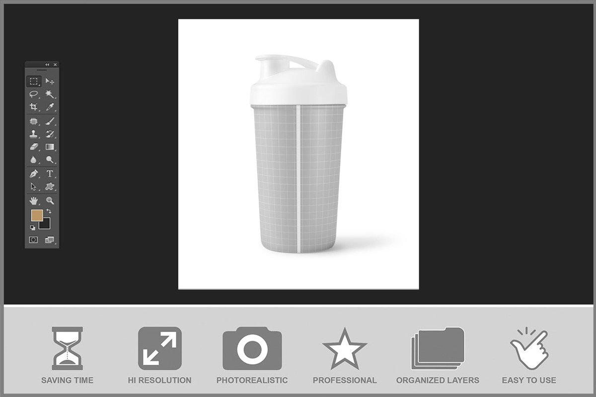Protein Shaker Mockup, an Advertising Mockup by Bruno's Shop (Photo 2 of 3)