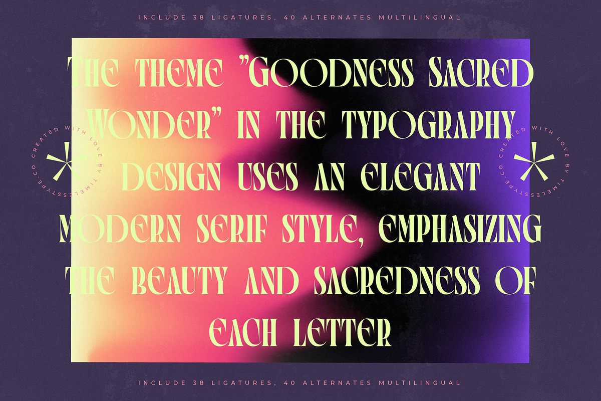 Goodness Sacred Modern Serif Font, a Serif Font by timelesstype.co (Photo 3 of 20)