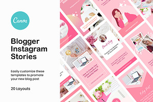 Pink Blogger Instagram Stories Canva