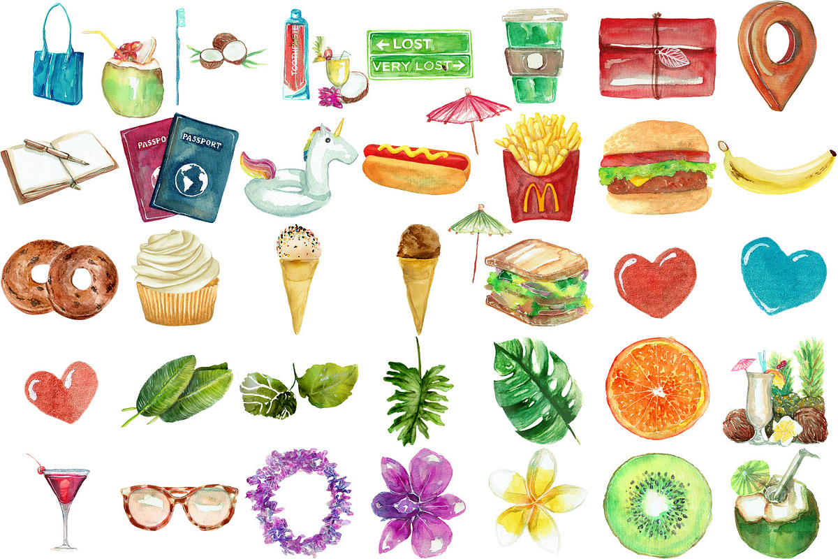 Travel Watercolor Clipart 76 PNG, an Illustration by LilyBoo Clipart (Photo 2 of 3)