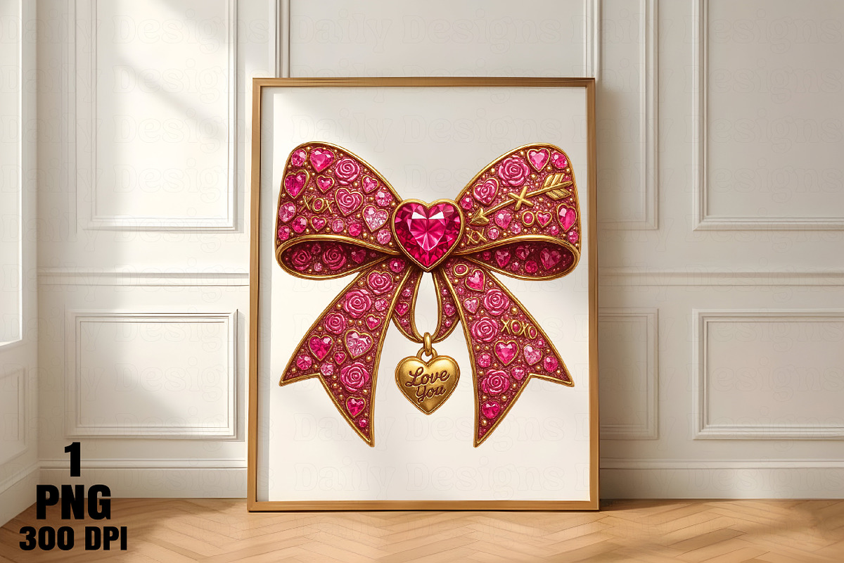 Rhinestone Valentines Bow Png, an Illustration by Daily.Designs (Photo 3 of 5)