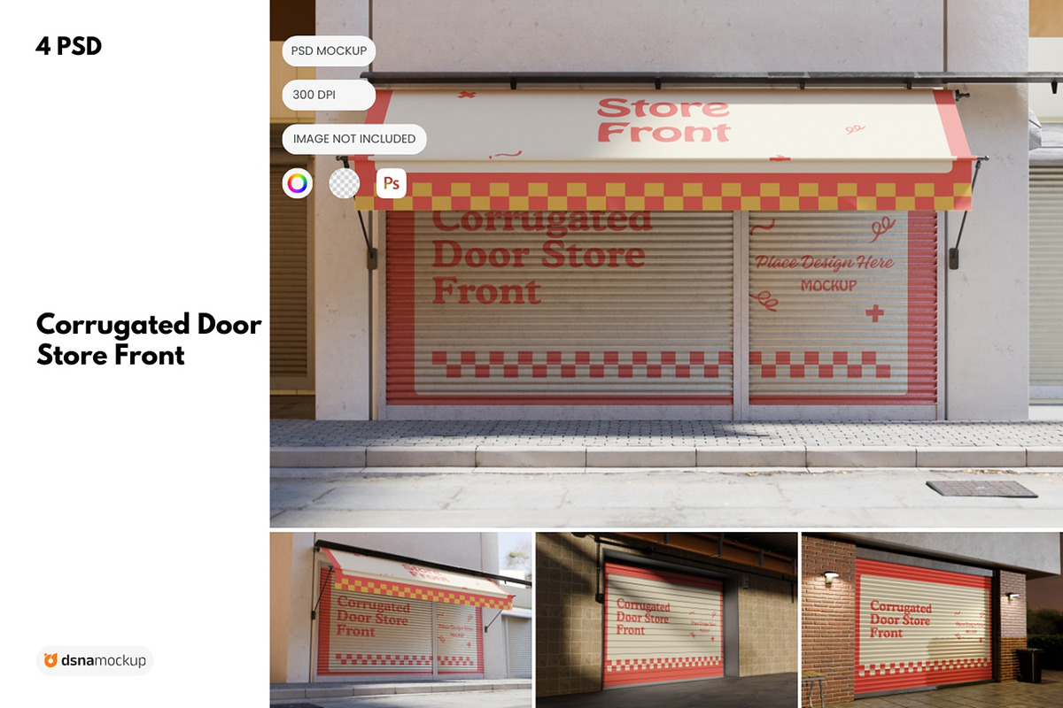 Corrugated Door Store Front Mockup, a Mockup by DSNA Mockup (Photo 1 of 6)