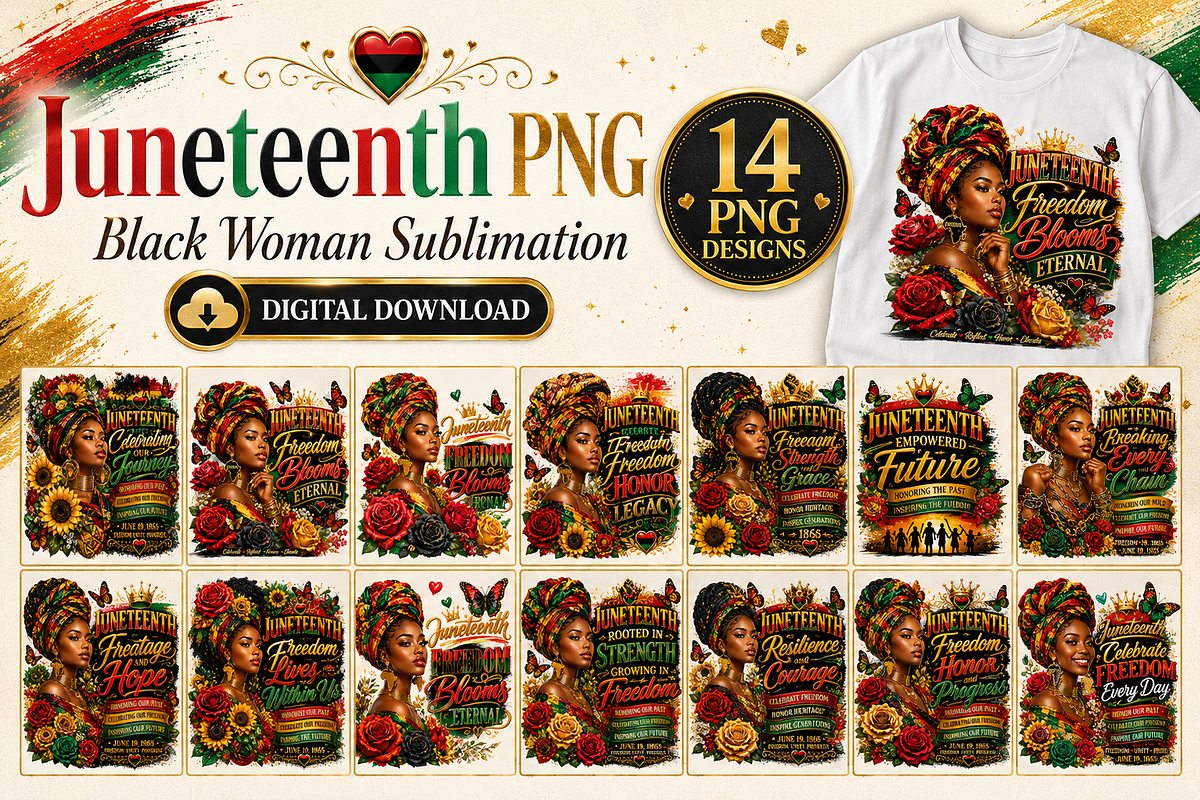 Juneteenth PNG, Black Woman, a Seasonal Illustration by CreationArt (Photo 1 of 7)