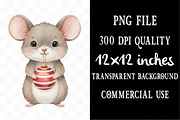 Christmas Mouse Clipart, an Illustration by Designking (Thumbnail 4 of 5)
