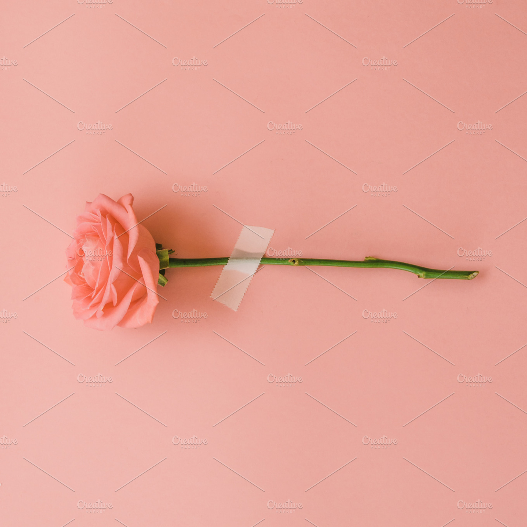 Rose quartz containing scotch tape, aerial, and background, a Beauty & Fashion Photo by Katya Havok