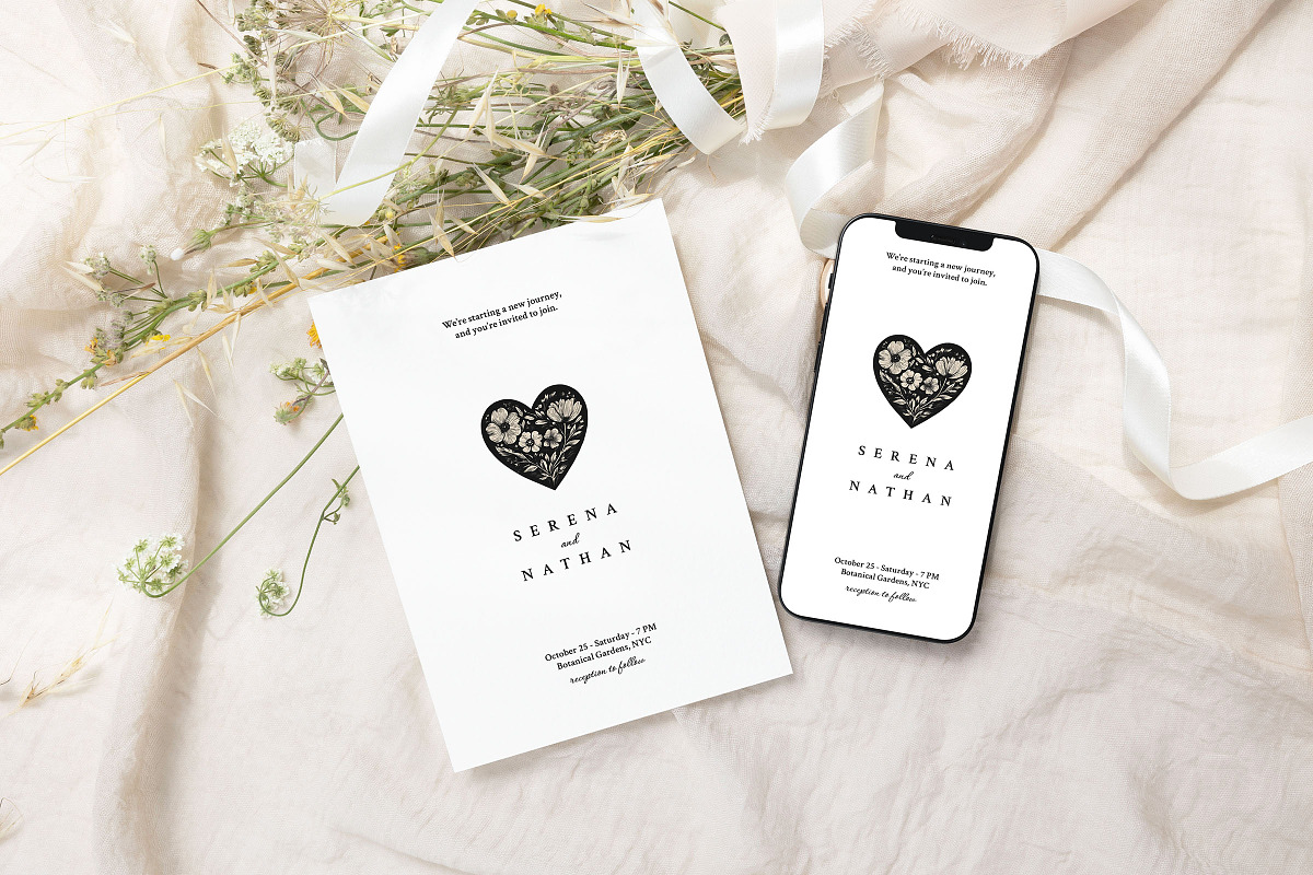 Opal - Wedding Invitation Suite, an Invitation Template by CinderHeart Designs (Photo 9 of 9)