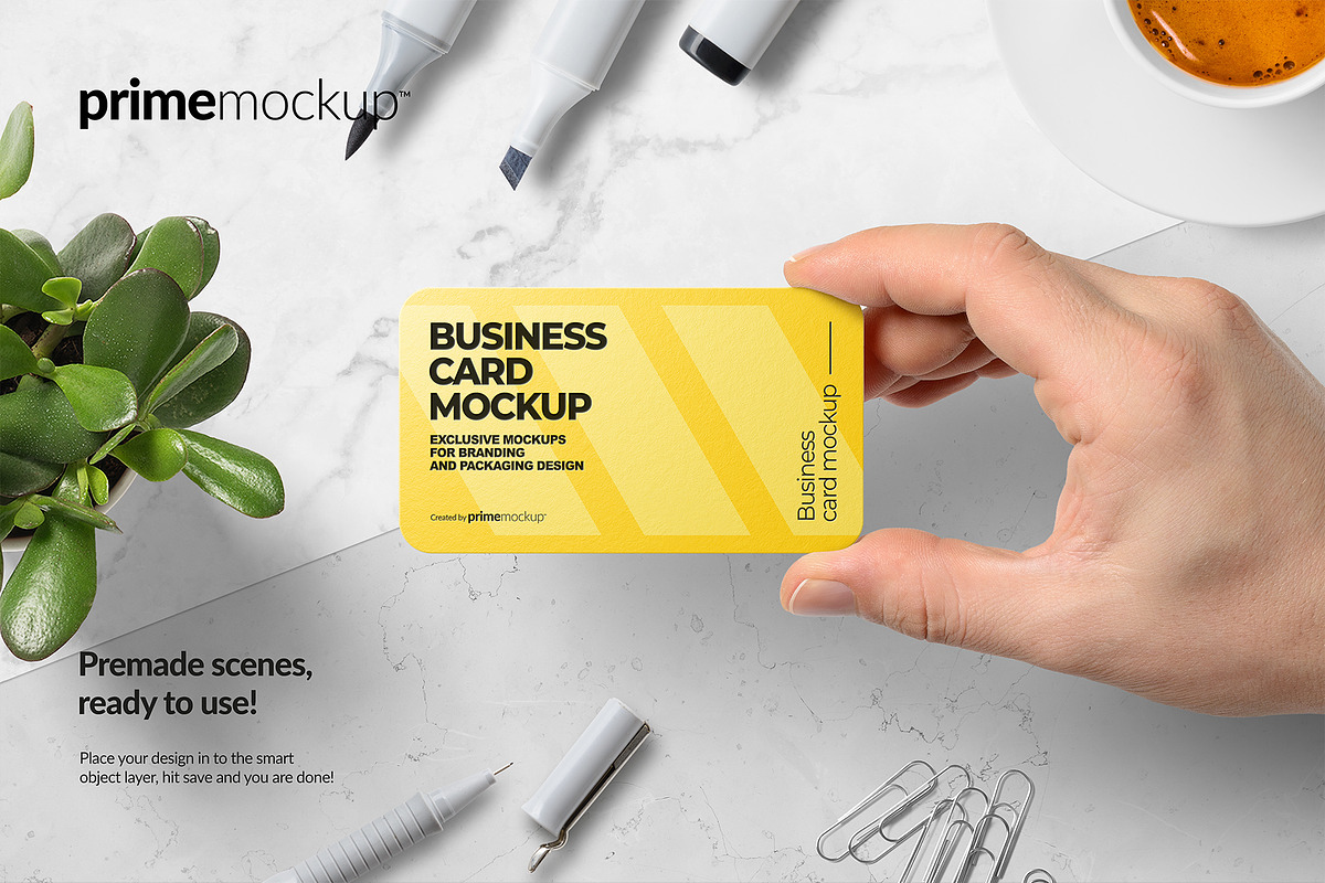 Rounded Corner Business Card Mockup, a Print Template by PrimeMockup (Photo 3 of 12)