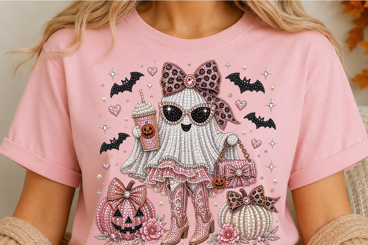Cute Rhinestone Ghost PNG, a Seasonal Illustration by DreamCafeArt (Photo 5 of 6)