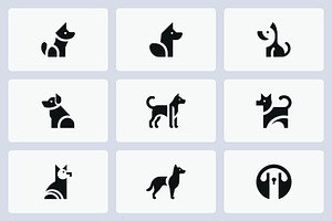 Geometric Dog Logo Collection, a Branding & Logo Template by Vectorium Studio