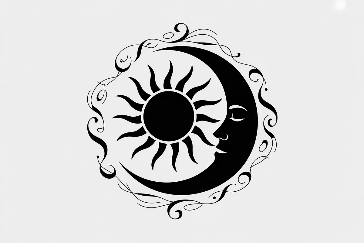 sun and moon surrounded by flowing, an Illustration by Amazin_art (Photo 18 of 25)