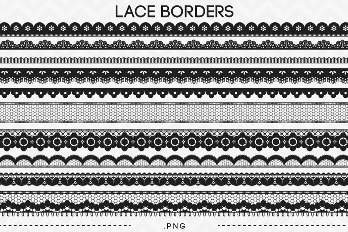 10 Lace Borders Clip Art II, an Illustration by AzmariDigitals (Photo 2 of 2)