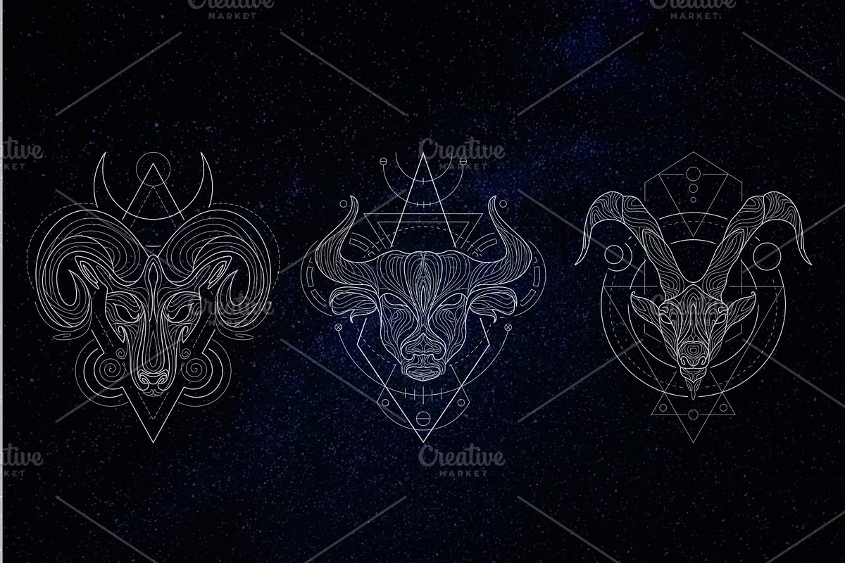 Zodiac Sacred Geometry Style, an Illustration by azhartz (Photo 5 of 5)