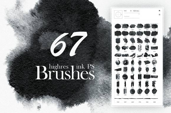 67 highres Watercolor (Ink) Brushes preview 4