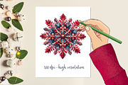Watercolor Snowflake Clipart Bundle, a Work Illustration by Dream Creation (Thumbnail 2 of 6)