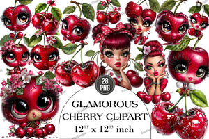 Glamorous Cherry Clipart, an Illustration by DreamArtGraphic
