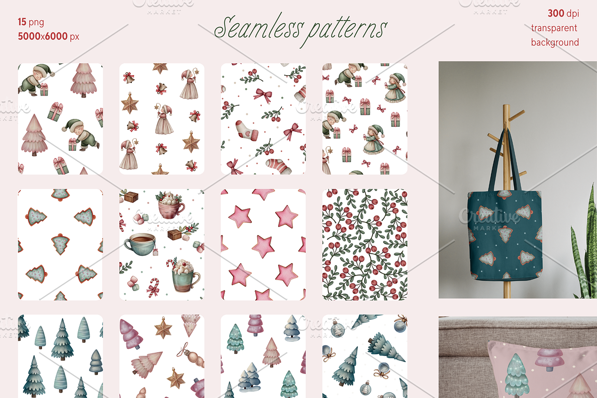 Cute watercolor Christmas collection, a Seasonal Illustration by Peviotadesign (Photo 8 of 13)