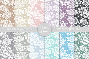 Seamless Lace Floral Patterns, a Pattern Graphic by Sveta Aho
