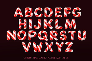 Christmas Candy Cane Alphabet