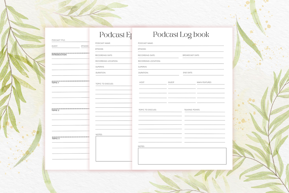Podcast Planner Canva Template + PDF, a Stationery Template by Designbudy (Photo 4 of 7)