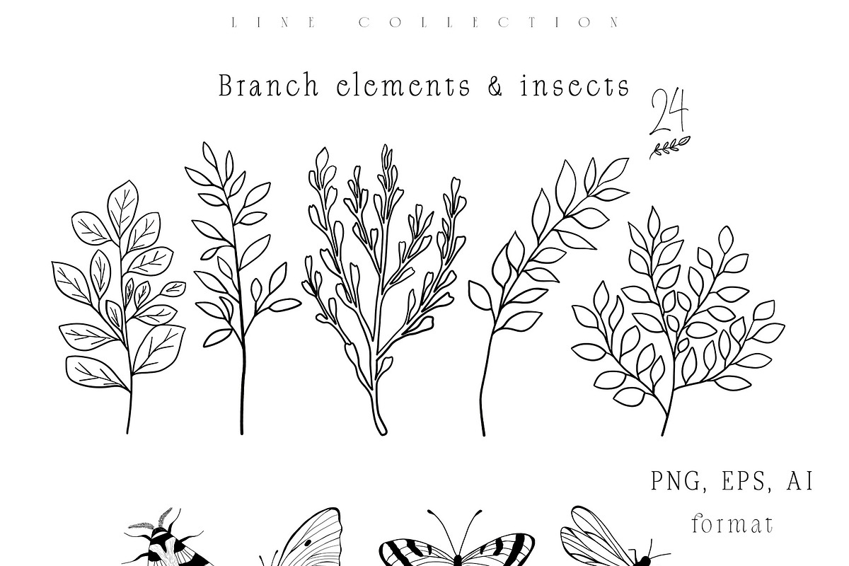 Meadow Wildflower Line Art Bundle, a Decorative Illustration by Sunshine Art (Photo 14 of 18)