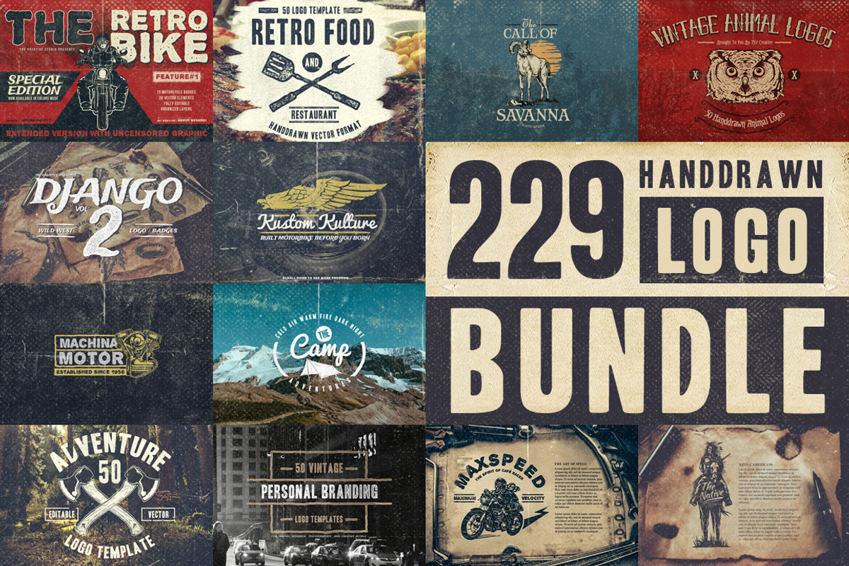229 Handdrawn Logo Bundle, a Branding & Logo Template by TSV Creative (Photo 1 of 31)