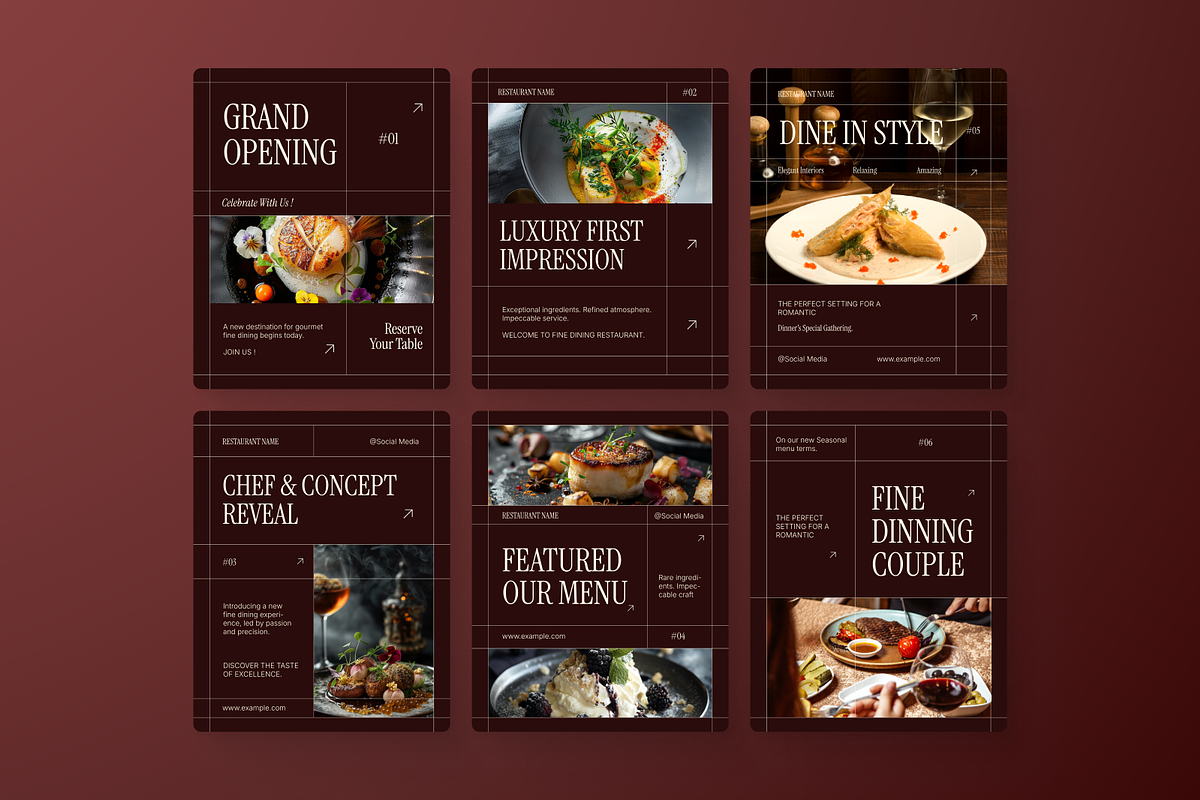 Gourmet Fine Dining Instagram Post, a Social Media Template by Annora Studio (Photo 3 of 6)