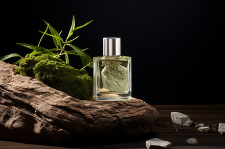 Cosmetic bottle mockup on natural green outdoors botanical background, an Abstract Photo by Natalia Klenova's Shop