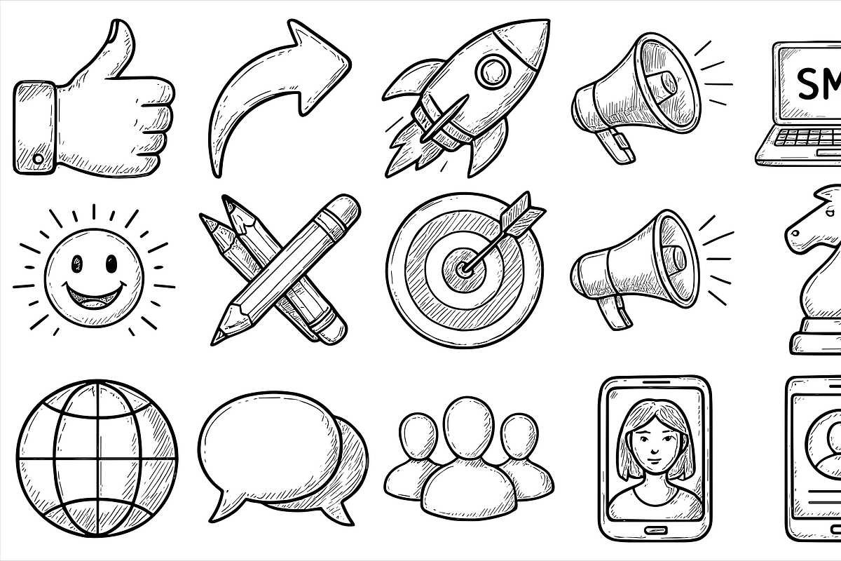 Social Media Icons, an Object Graphic by nikagraphic