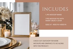 Gold Frame Wedding Sign Mockup