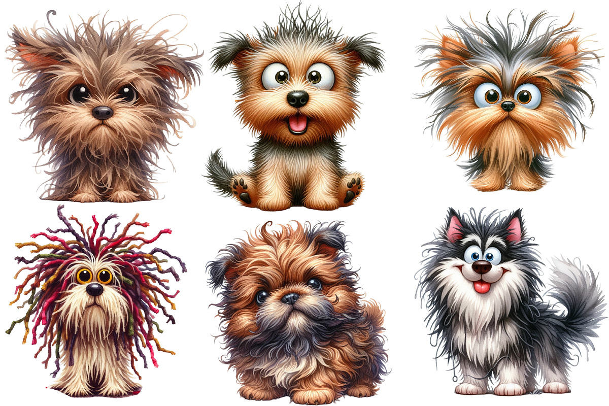 Quirky Crazy Dogs Sublimation Clipar, an Animal Illustration by Designworld (Photo 3 of 6)