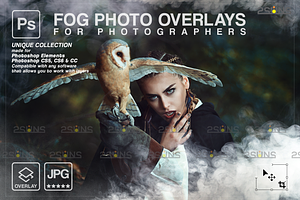 White smoke photo overlay, Fog