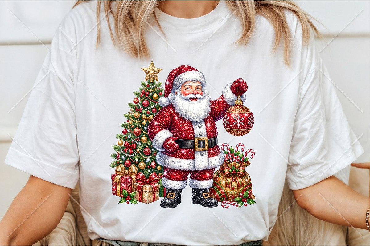 Rhinestone Santa Claus Christmas PNG, a Seasonal Illustration by Canvas Craft (Photo 3 of 6)