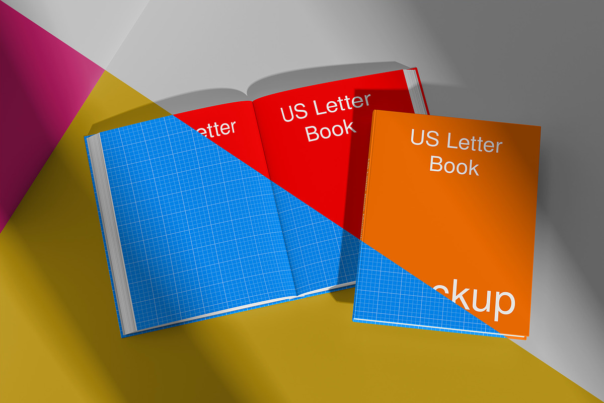 US Letter Book Mockup - 8 Views, a Books & Magazine Mockup by Illusiongraphic (Photo 14 of 23)