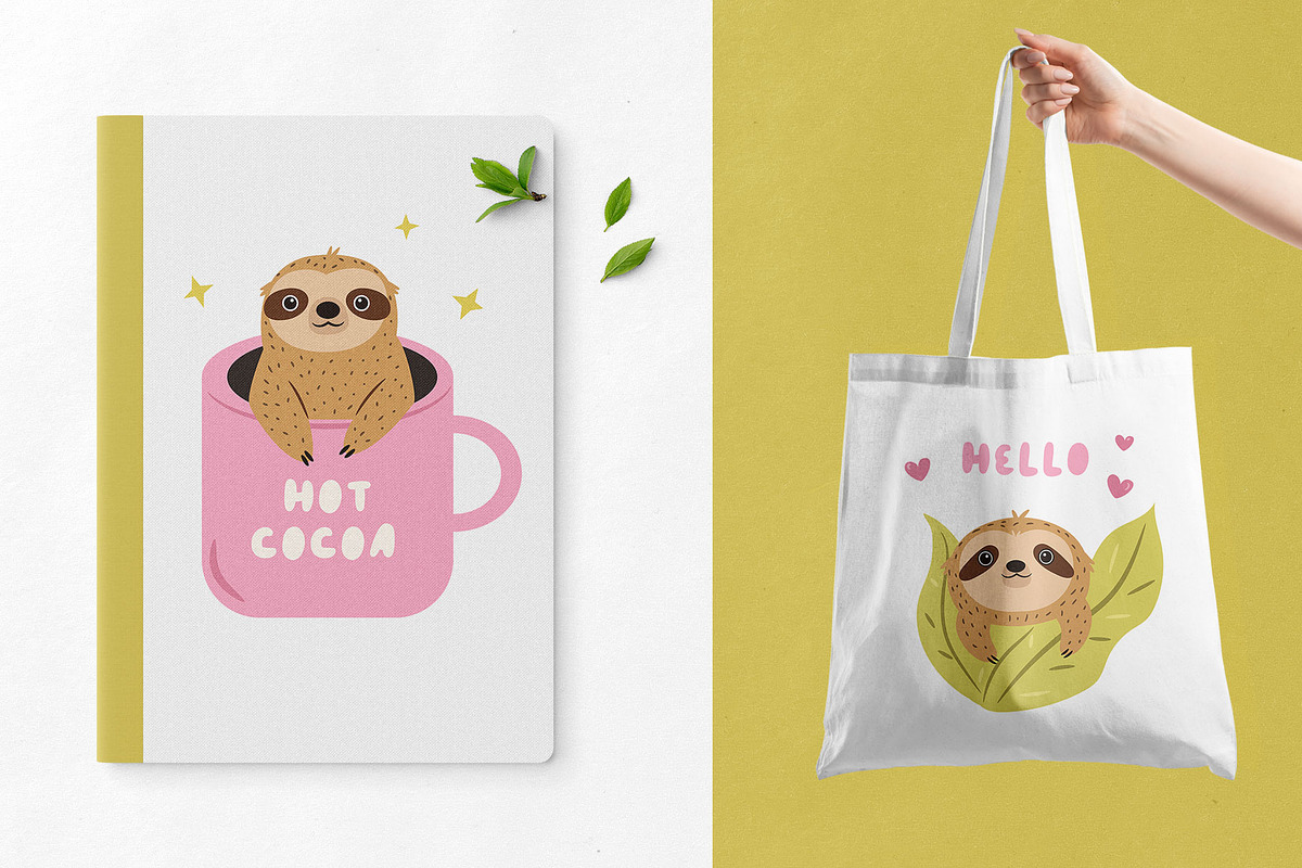 Funny Sloths – Cute Hand-Drawn Set, an Animal Illustration by danceyourlife (Photo 11 of 11)