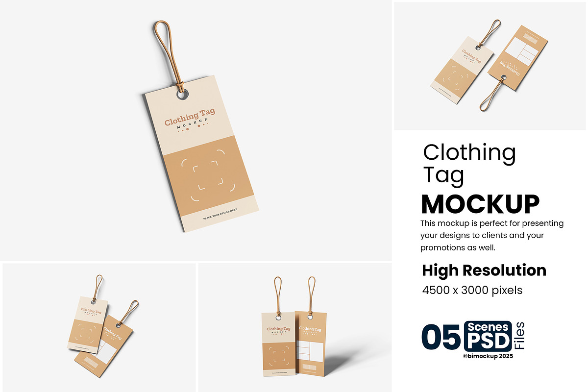 Clothing Tag Mockup, a Product Mockup by bimockup (Photo 1 of 6)