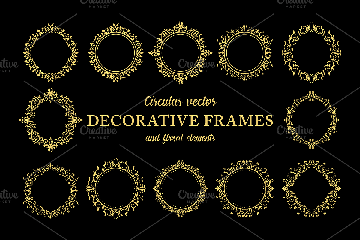 Floral Decorative Ornate Frames, a Branding & Logo Template by vectalex (Photo 1 of 3)