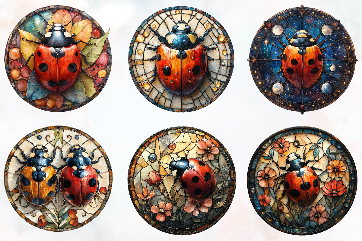 Stained Glass Ladybug Sublimation, an Illustration by RobertsArt (Photo 5 of 7)