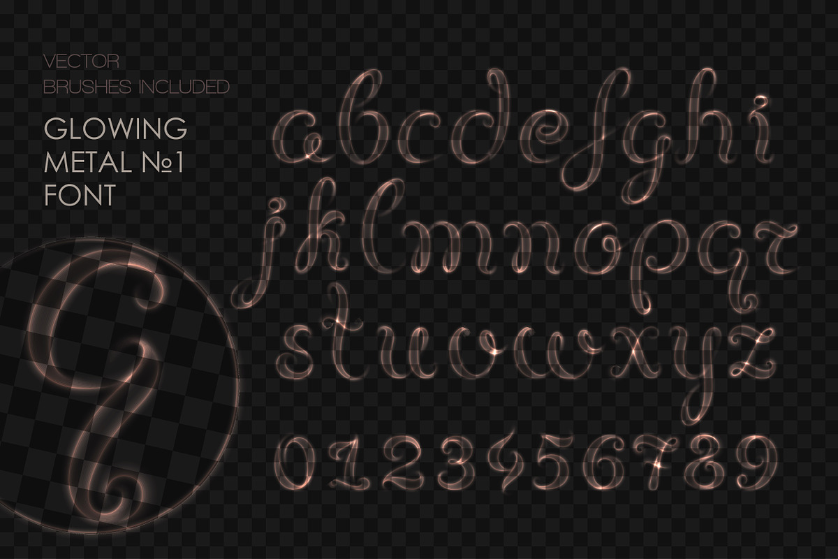 8 GLOWING METAL FONTS / 8 BRUSHES preview 8