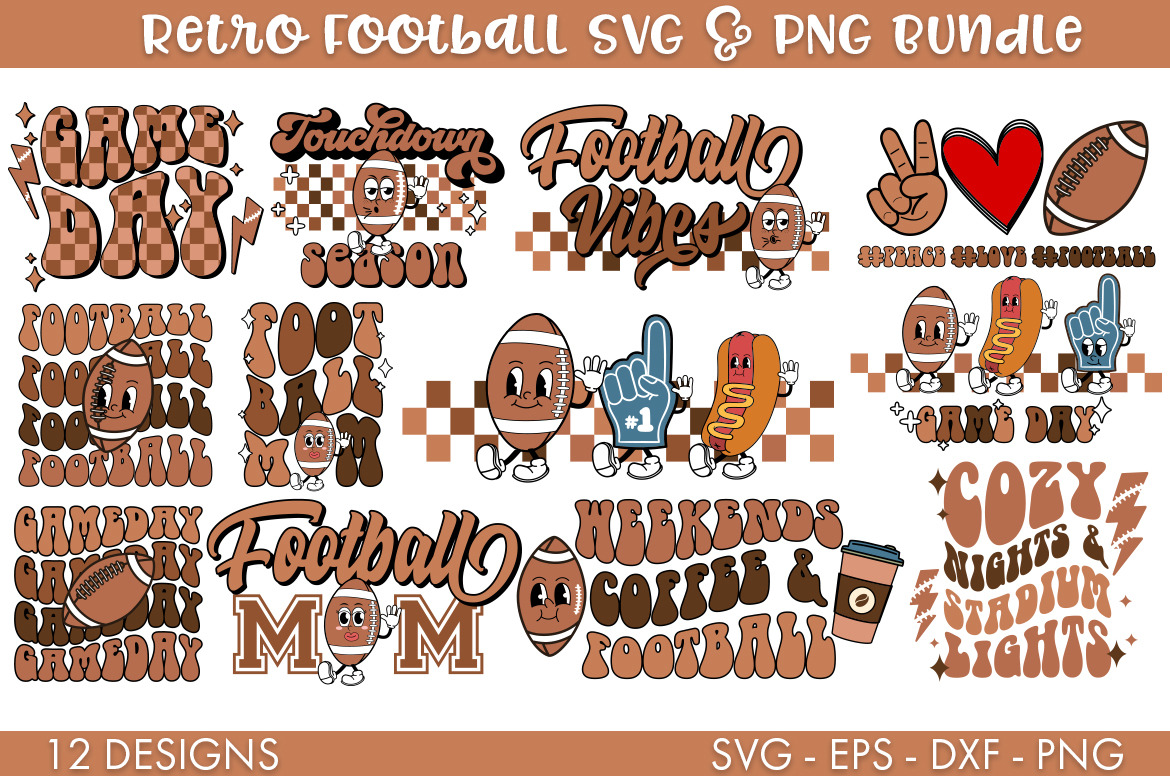 Retro Football SVG Bundle, an Illustration by Freeling Design House