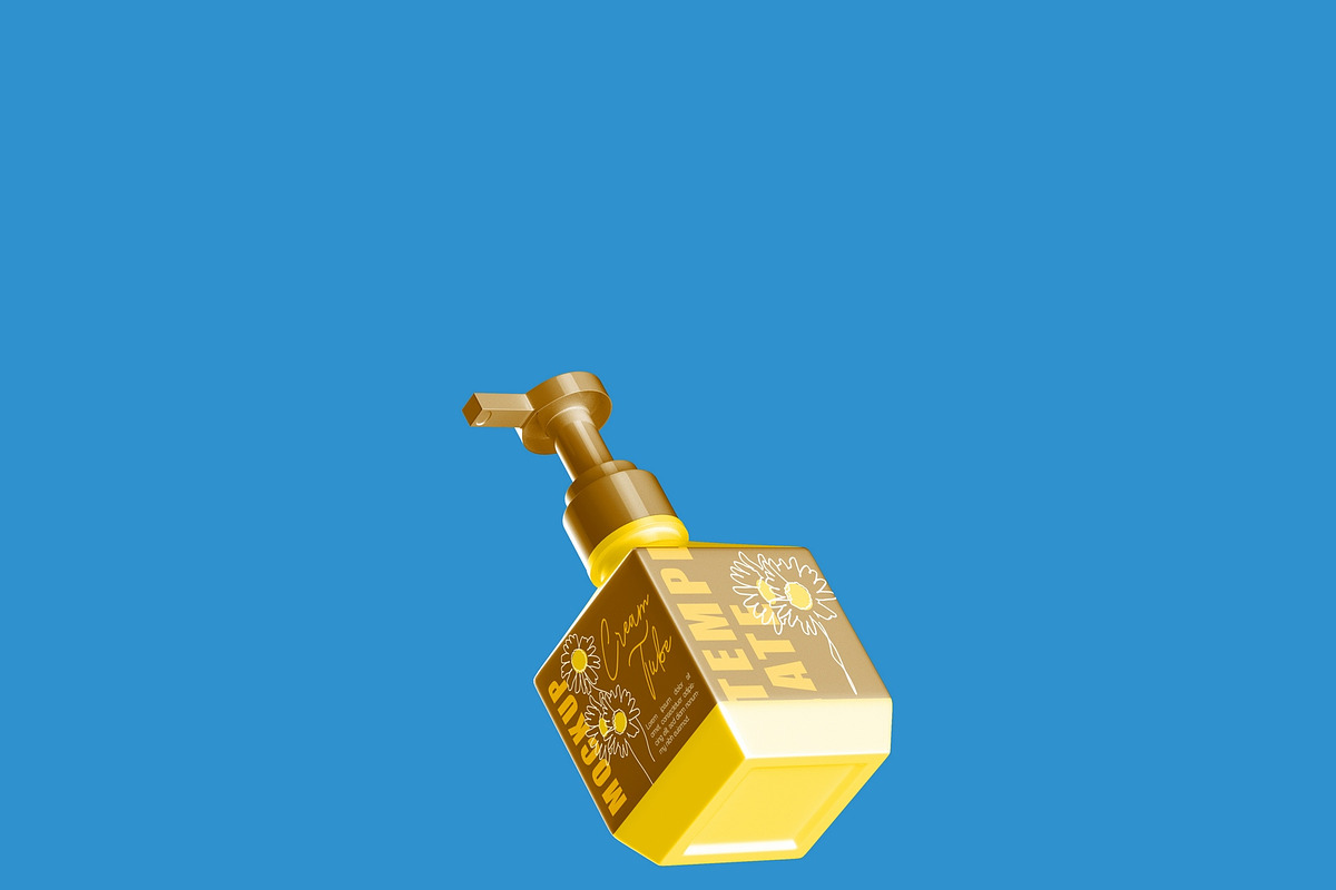 Cream Bottle with Box Mockup, a Mockup by OneVectorStock (Photo 4 of 10)