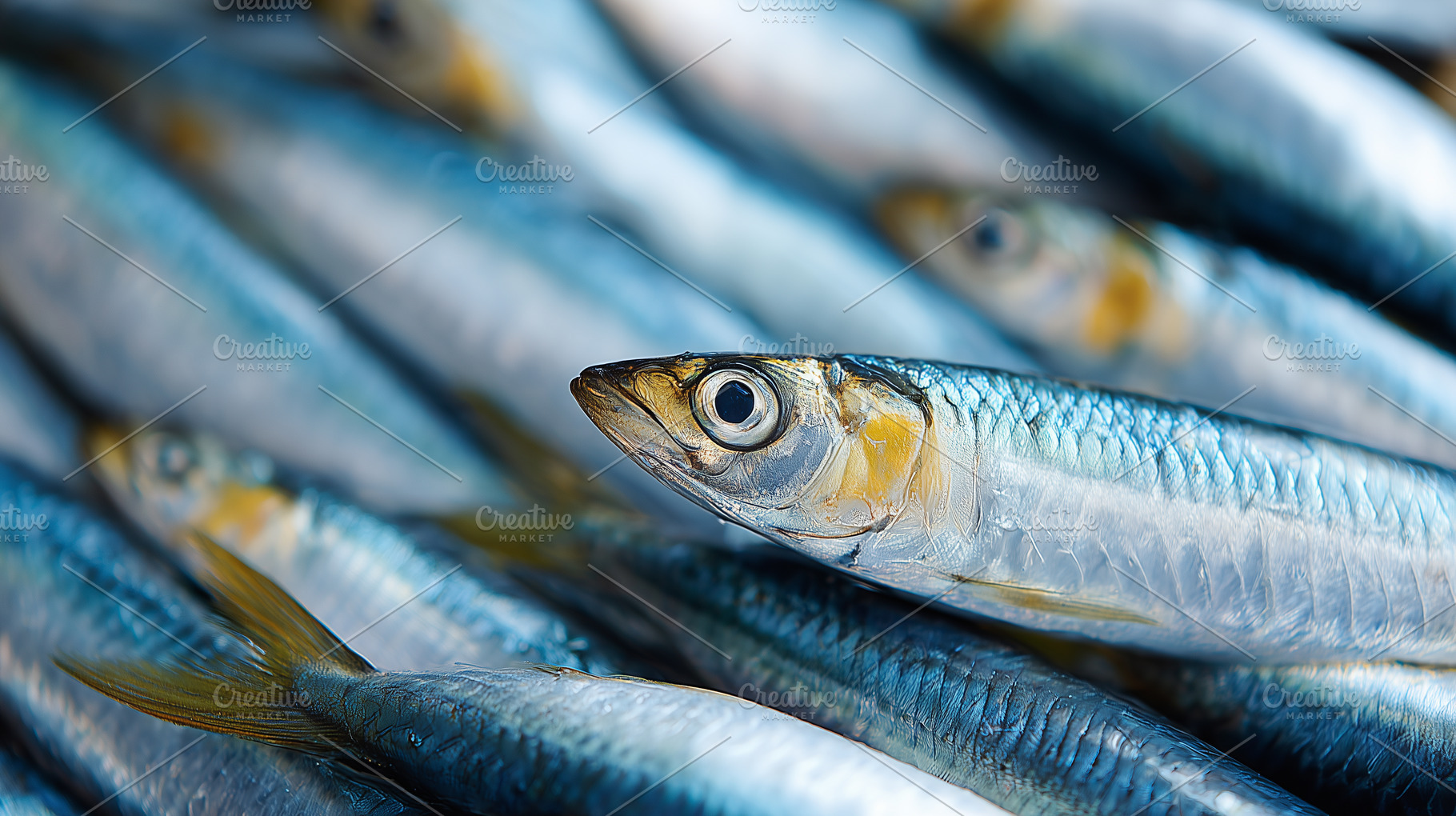 Close up of raw atlantic mackerel, a Food & Drink Photo by MistyDay