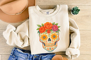 Sugar Skull Floral PNG, Day of the, an Illustration by SharpMarketplace (Thumbnail 8 of 9)