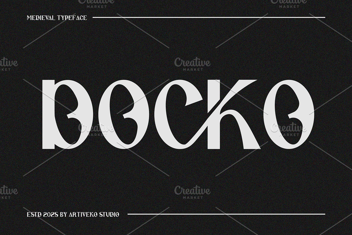 Docko Medieval Sans Serif, a Sans Serif Font by Artiveko (Photo 1 of 8)