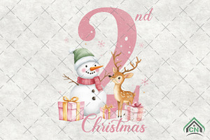 Pink Snowman Baby Second Christmas, an Illustration by Craft Nest