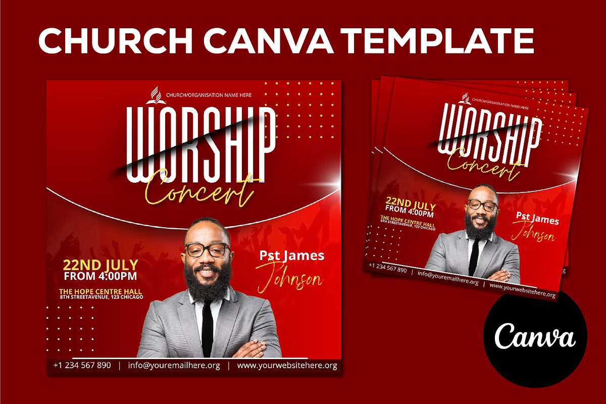 Church Flyer Canva Template, a Social Media Template by Sipi_Graphics (Photo 1 of 3)