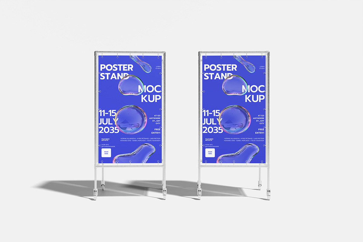 Poster Stand Mockup, a Product Mockup by bimockup (Photo 2 of 6)