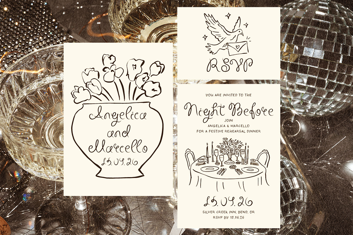 Curly Whimsical Wedding Font, a Handwritten Font by Ayya Studio (Photo 6 of 14)