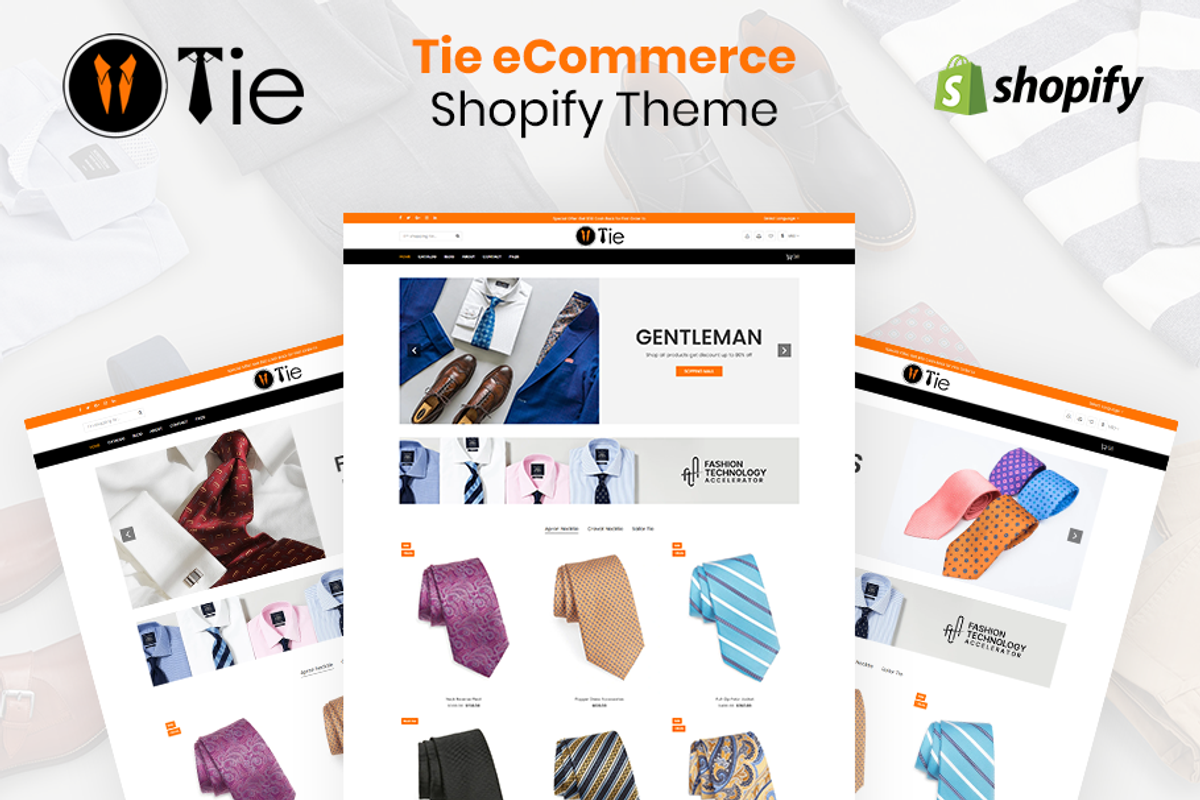 Tie fashion eCommerce Shopify Theme, a Shopify Template by ThemeTidy Shopify Agency