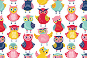 Cute owls seamless patterns, a Pattern Graphic by Good Studio (Thumbnail 7 of 10)